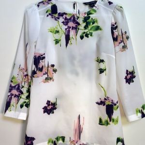 French Connection White floral blouse